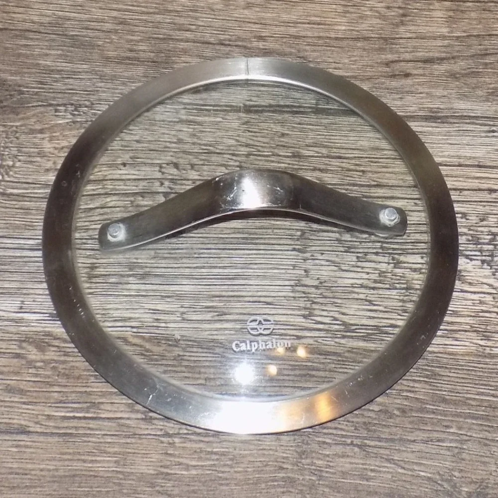 Calphalon Glass Pot Pan‎ Replacement Lid Unisex 7 Inch Silver Good Stainless Rim